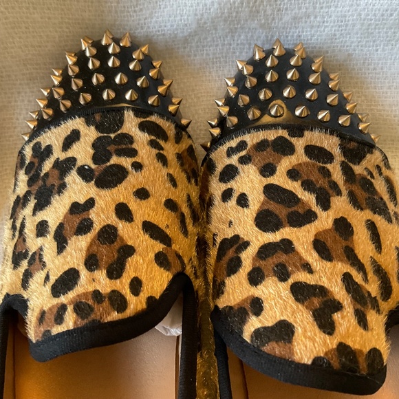 XQWFH Men's Leopard Print Slip On Dress Shoes Loafers Spiked Size 10.5 Unique! - Picture 10 of 14